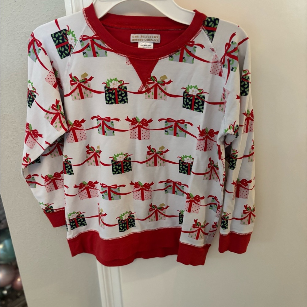 The Beaufort Bonnet Company Red and White Gift Print Sweatshirt